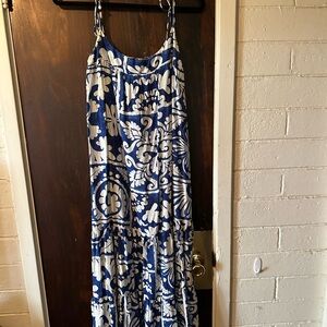 H&M Blue and White Floral Maxi Dress